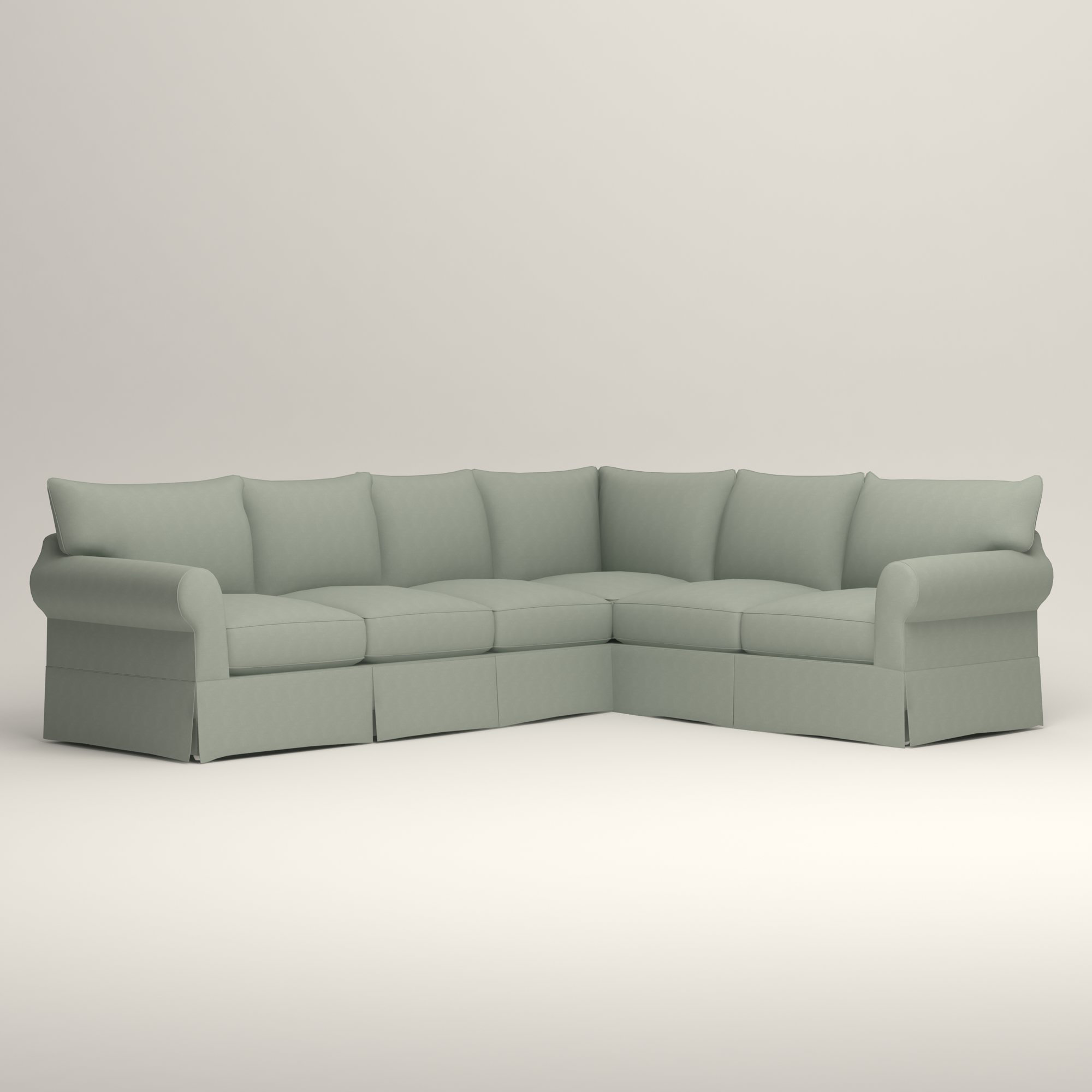 Amari Upholstered L-Sectional, Classic Bleach White Twill, Right Hand Facing