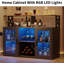 Wine Bottle & Glass Rack in Black-1211766513