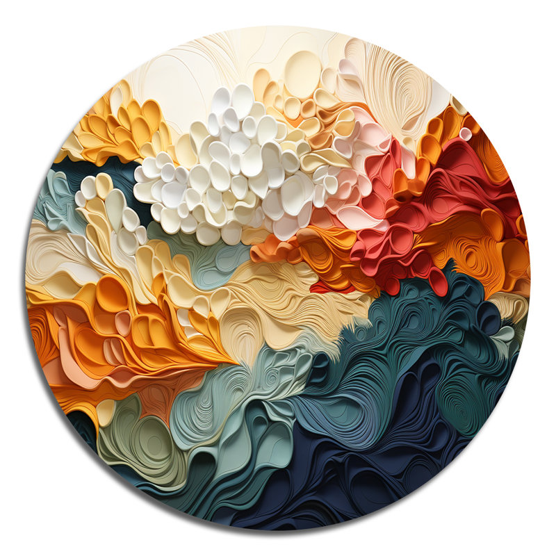 Cibis Biomorphism Organic Forms VI - Art abstrait rond en métal, H 16 po x l 16 po