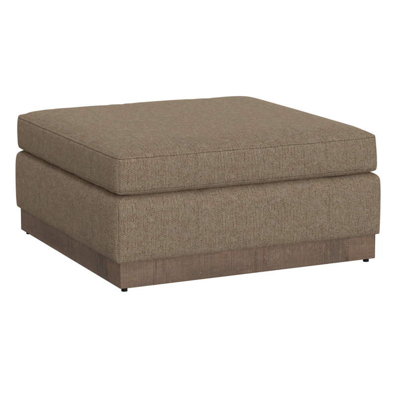 Repose-pieds Jeni, blocs de coin Modern 39 po, bois massif, polyester, Brun