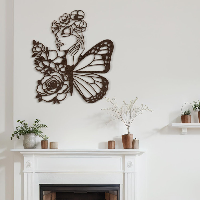 Décoration murale en métal, H 36 po x l 24 po x P 0,05 po, Bronze
