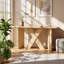Table console Christopher Knight Home en placage de pin, structure en X, 153 cm (L) x 31 cm (P) x 77 cm (H)