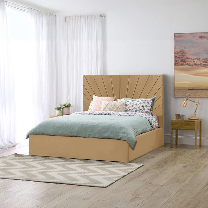 Addilee Upholstered Bed, Beige, Double (4'6)