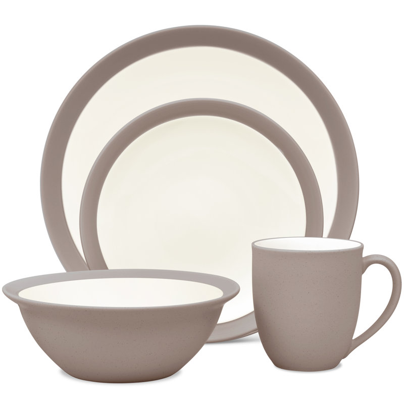Noritake Colorwave 4-Piece Curve Place Setting, Clay