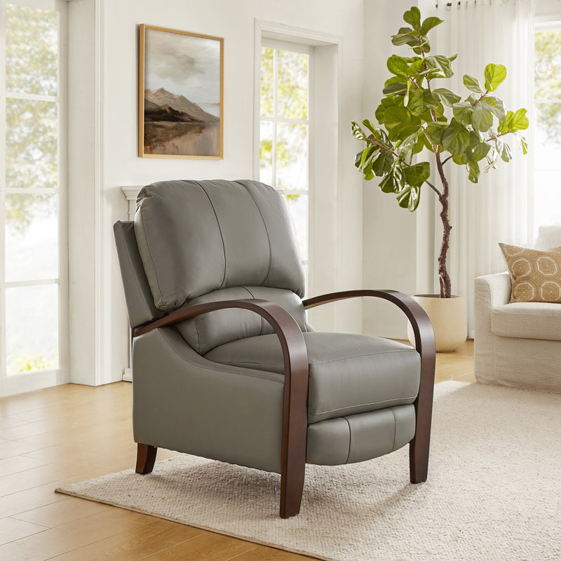 Fauteuil inclinable standard en cuir véritable Hardge, Colombe 