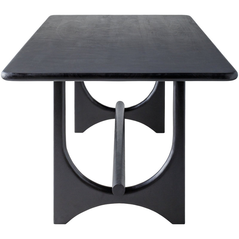Dawna 78" Solid Wood Trestle Dining Table, Black