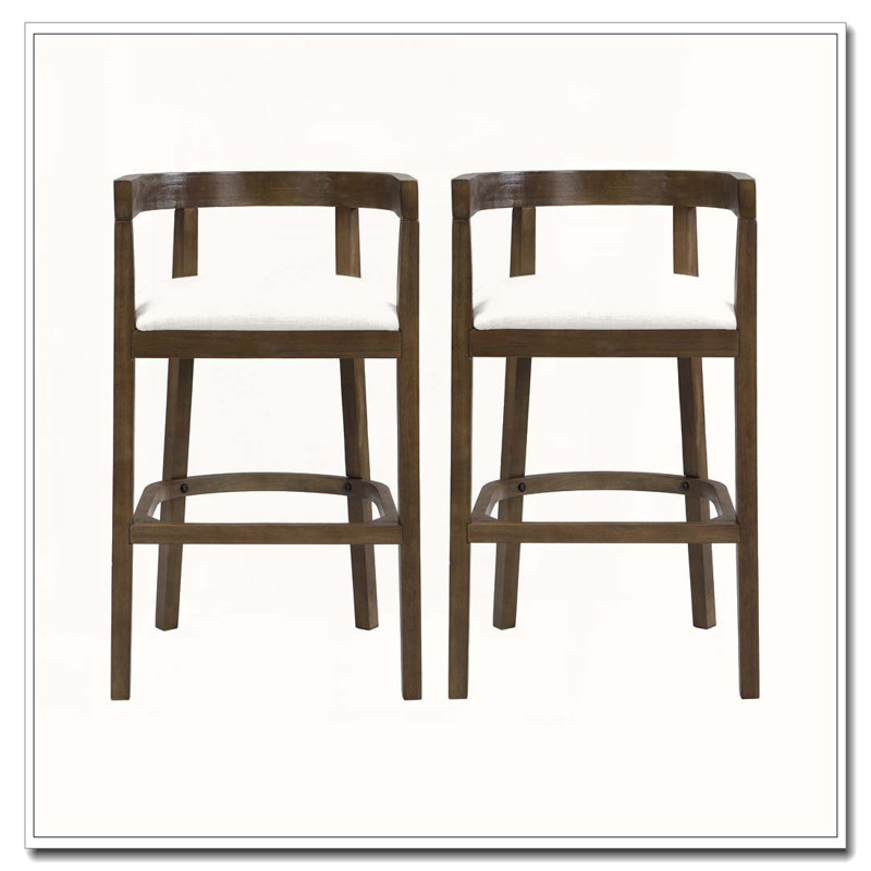 Tabouret de comptoir en bois d'hévéa, Tabouret de comptoir (siège d'une hauteur de 21 p, Teck