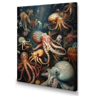 Beaucoup de calamars - animaux, pieuvre, art mural, salon