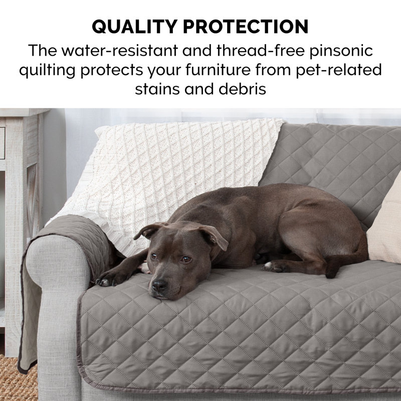 Gray and Mist Quilted Reversible Recliner Chair Cover