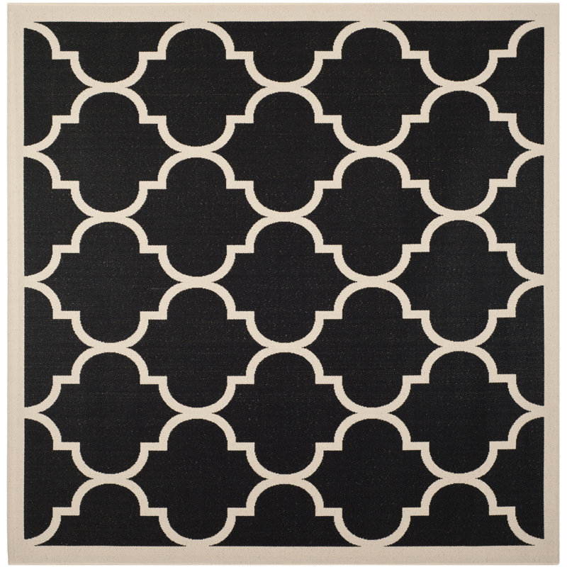 Tapis d'intérieur / extérieur à motif géométrique Herefordshire Performance, Carré 4 pi