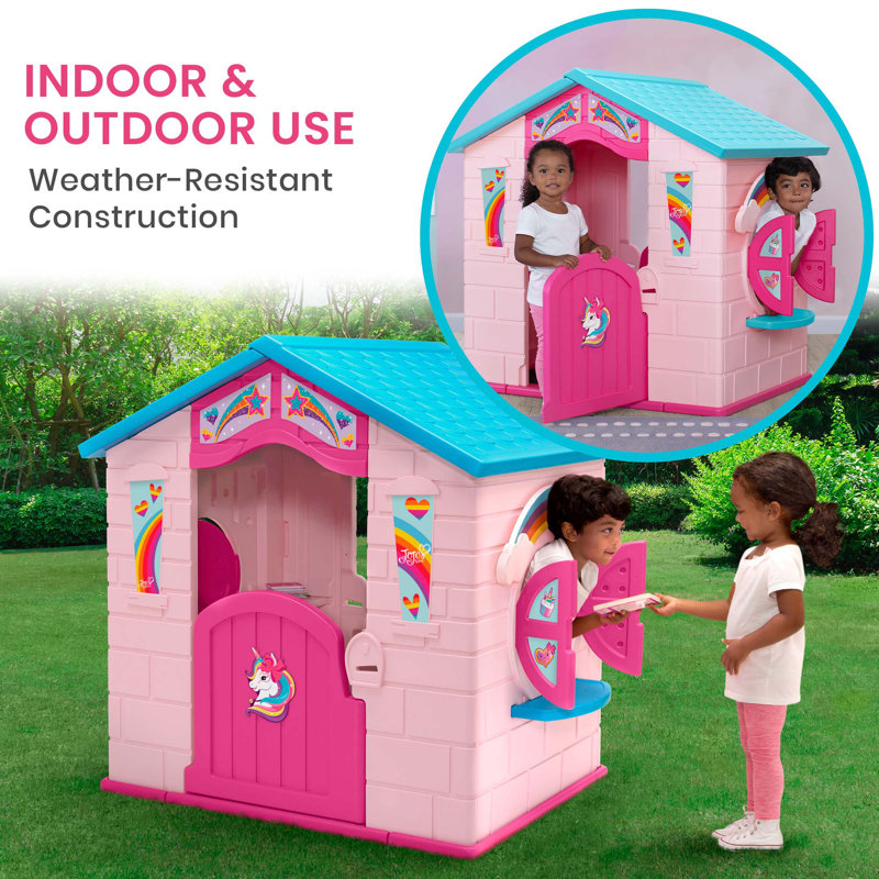 Pink Plastic Rainbow & Unicorn Indoor/Outdoor Playhouse