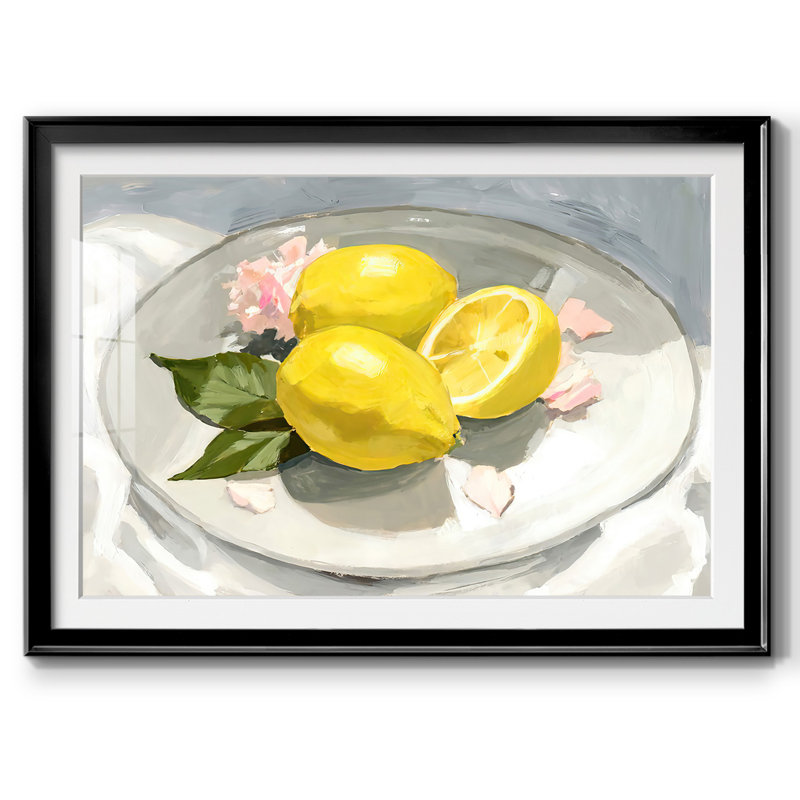 Citrons sur une assiette I, Noir, H 15 po x l 21 po x P 1,5 po