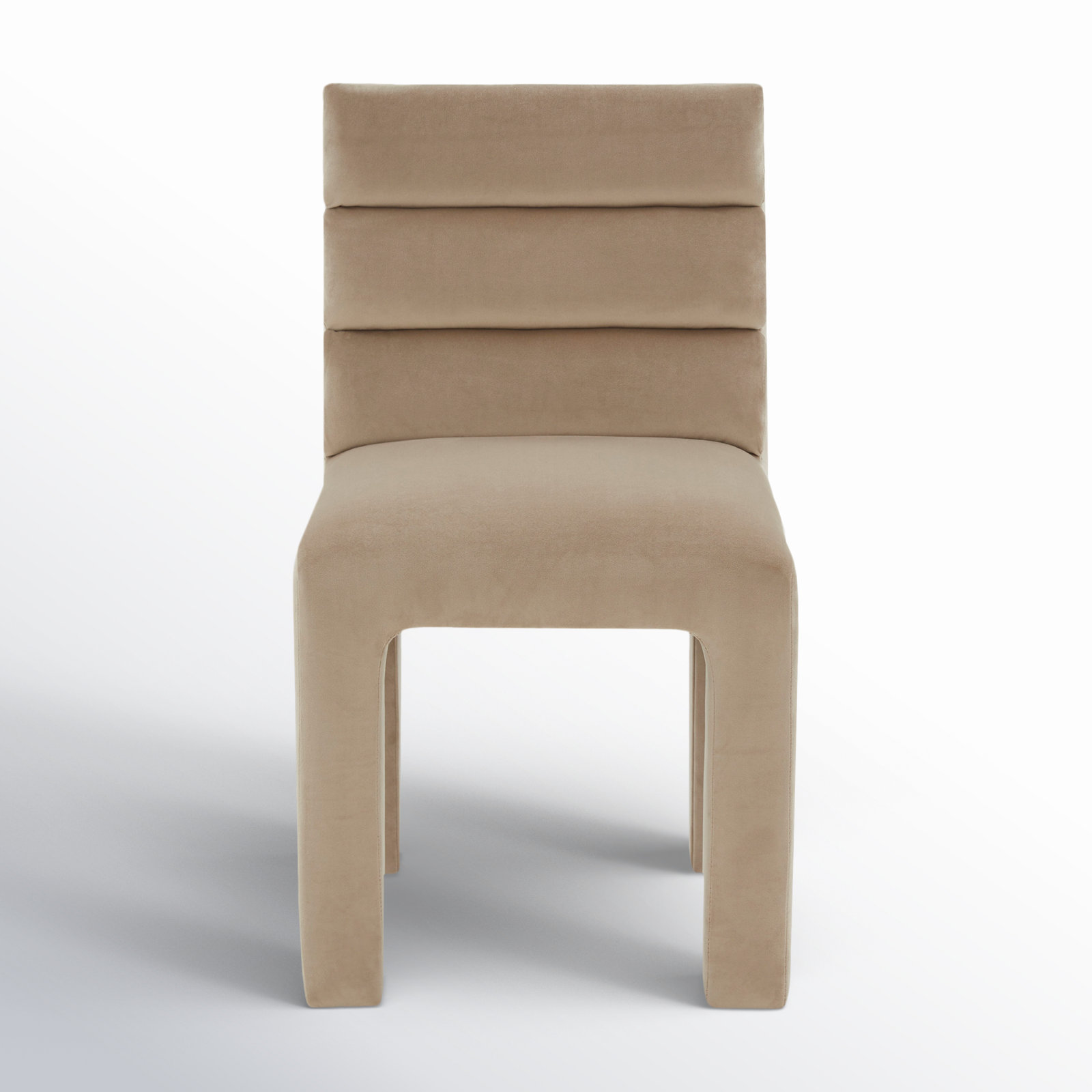 Shepha Tufted Side Chair, Light Brown Velvet