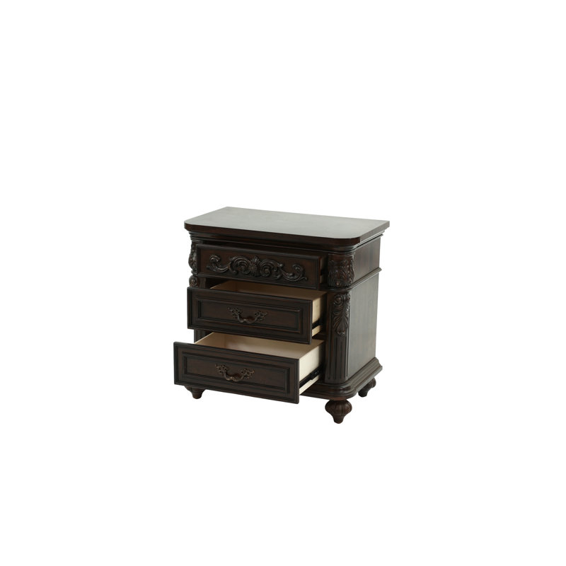Table de chevet noyer brun pour la chambre à coucher: 2 tiroirs, conception facile à assembler avec tiroirs - table de chevet idéale pour le décor de la chambre à coucher