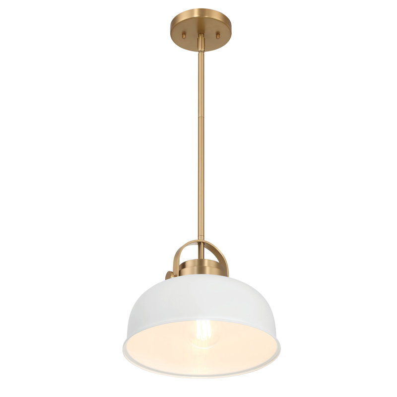 Grisel 1 - Light Dome Pendant, White, Gold