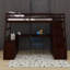 Lit mezzanine simple avec tiroirs, tablettes et bureau-319068551