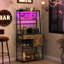 Tablette rustique pour bouteilles de vin brun