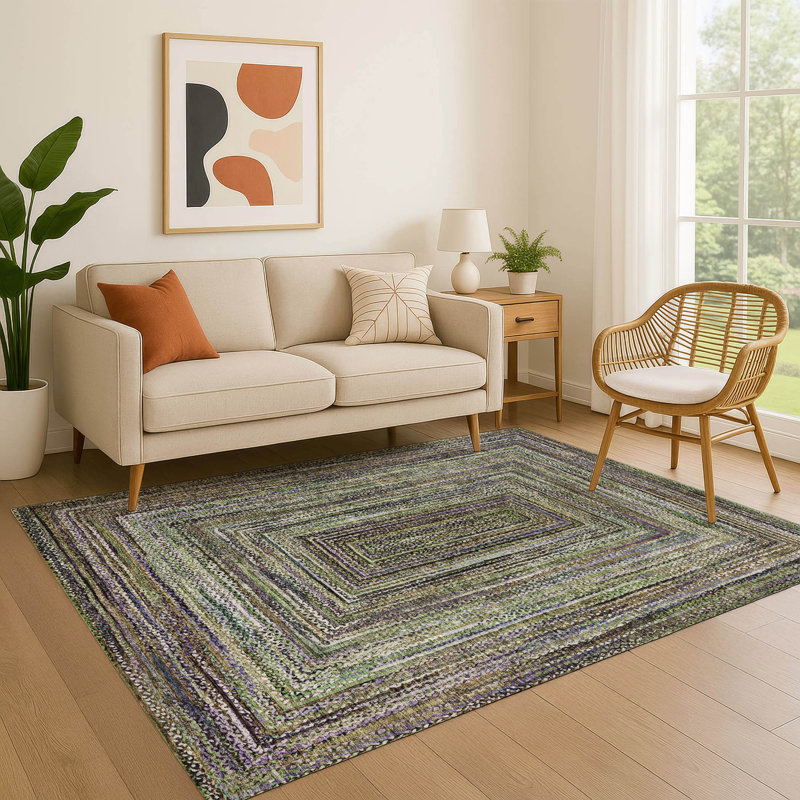 Tapis géométrique de qualité supérieure lavable à la machine Bucz AMF1725, Rectangle 10 pi x 14 pi