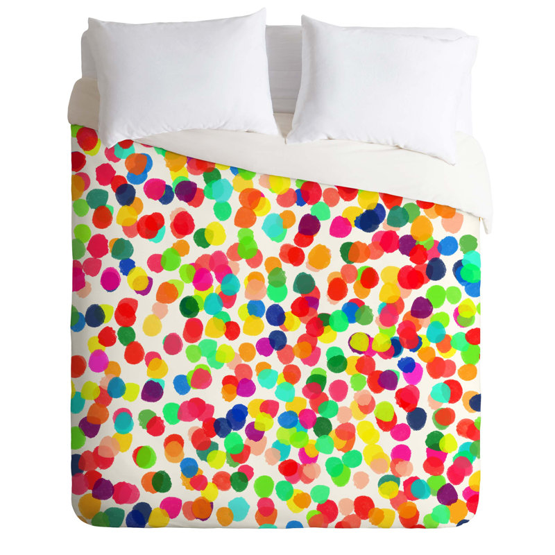 Rebecca Allen Polyester Dots Duvet Cover, Queen Duvet Cover + 2 Standard Shams