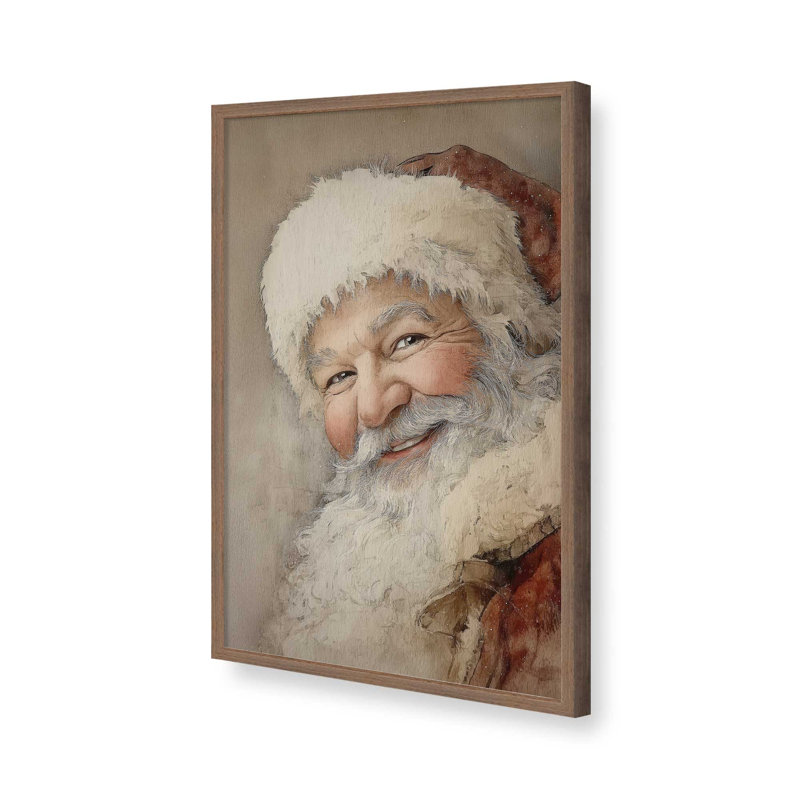 «Jolly Saint Nick», reproduction d'art, 8 po x 10 po, Noyer