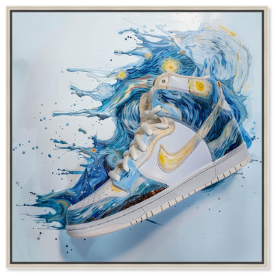 Starry Night Sneaker Splash Canvas Sneaker Wall Art by Art Remedy