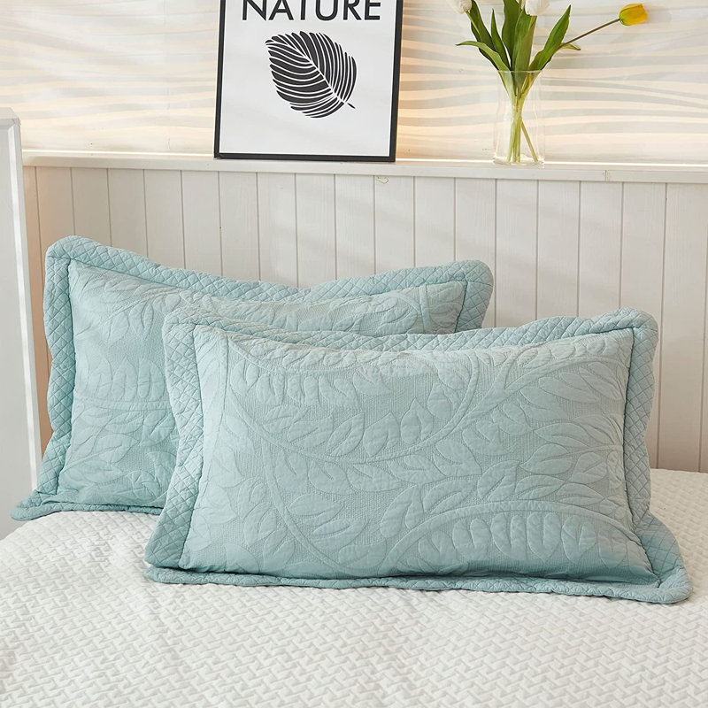 Oversized Green Cotton Queen Bedspread Quilt Set