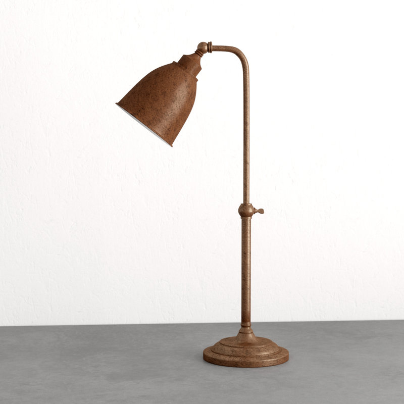 Aieden 28" Metal Adjustable Lantern Table Lamp with Dome Shade, Rust
