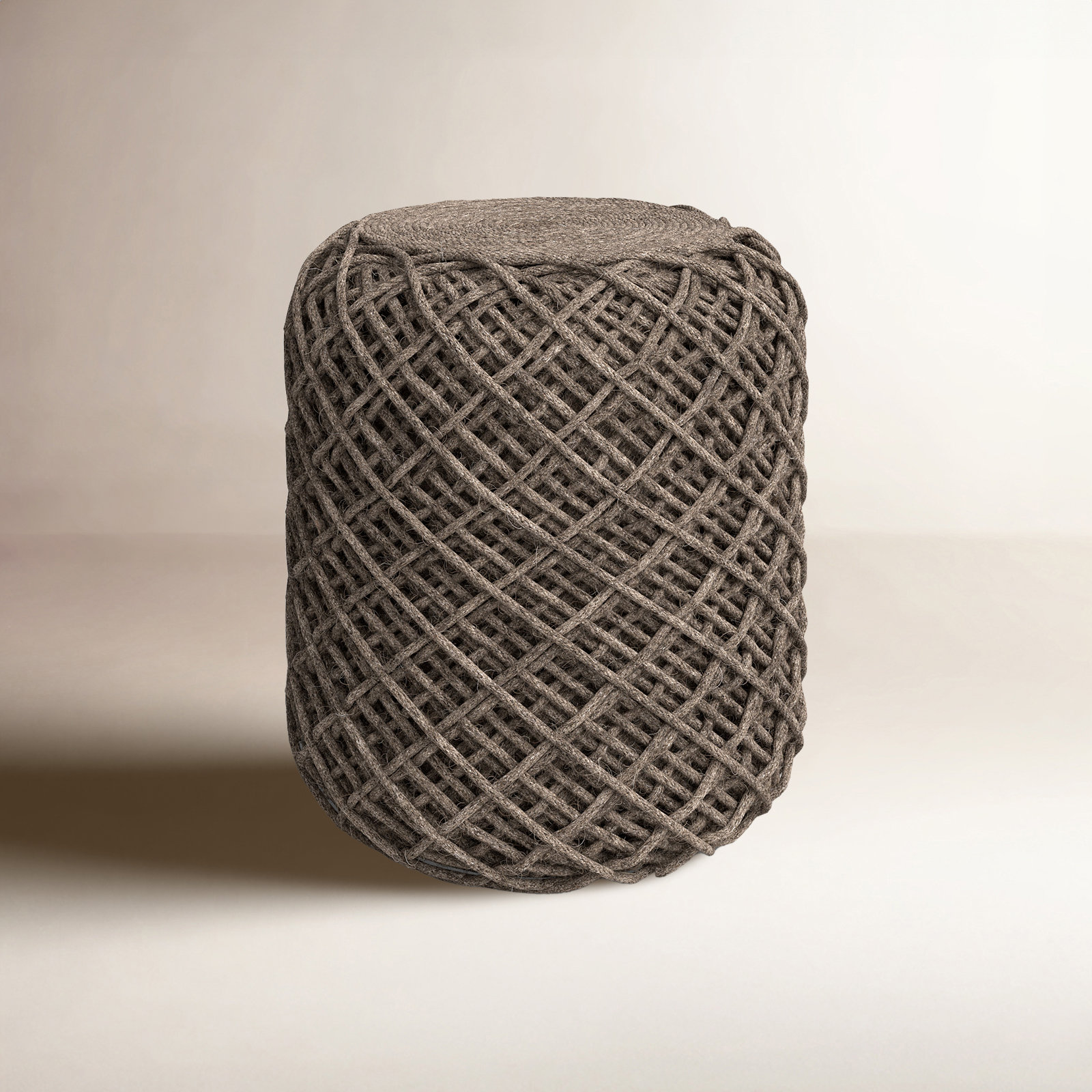 Rudolph 16" Pouffe, Brown