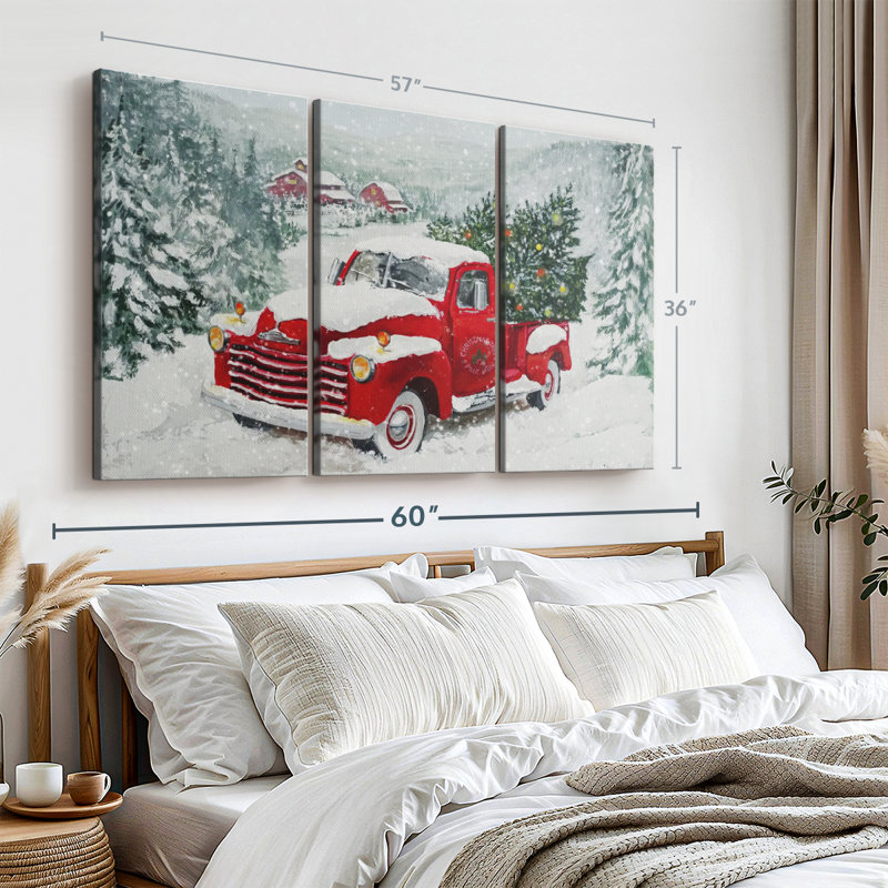 «Vintage Christmas» sur toile, H 36 po x l 57 po
