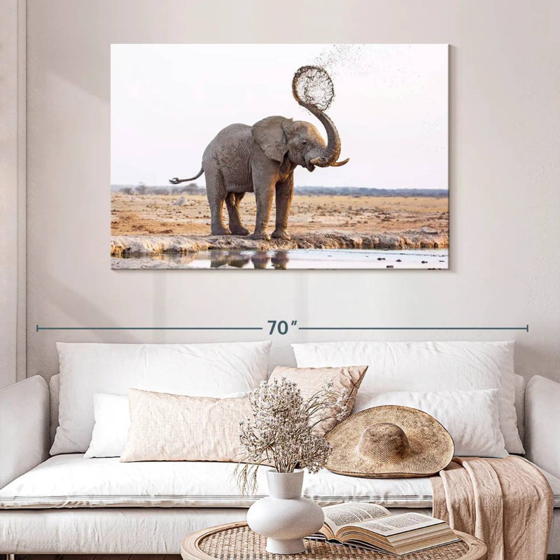 Brampt Elephant Mud Splash, 32" H x 48" W