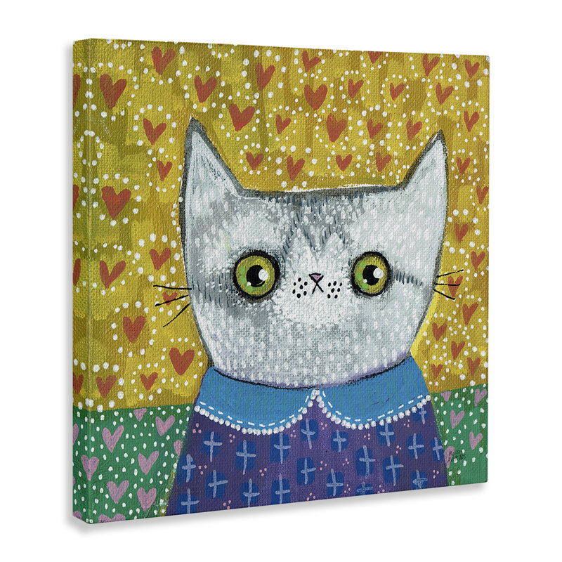 "Chaton avec des motifs amusants" par Melissa Averinos, H 36 po x l 36 po