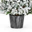 Ensemble de 3 sapins de Noël artificiels en pot, préilluminés et floqués, avec lumières DEL multi-modes.