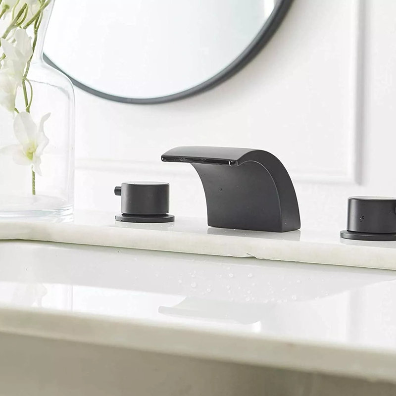 Widespread 2-handle Bathroom Faucet, Matte Black