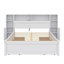 Lit de rangement en bois, tête de lit bibliothèque agrandie, six tiroirs-99382937