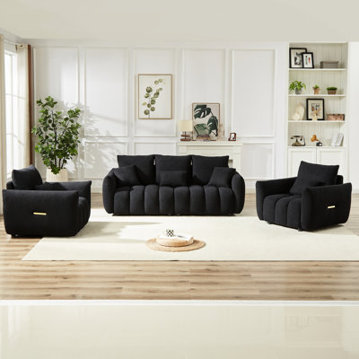 Stylish 5 Modern With Finish And Spring - Packed Seats, For A Comfortable Lounge Attractive Design 5 Soft Pillows, Home