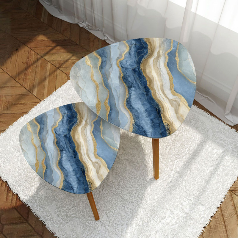 Ensemble de 2 tables basses gigognes Triangle