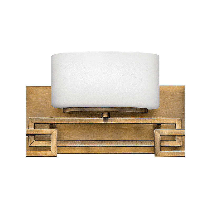 Brushed Bronze 5-Light Vanity Fixture with Etched Opal Glass Shades