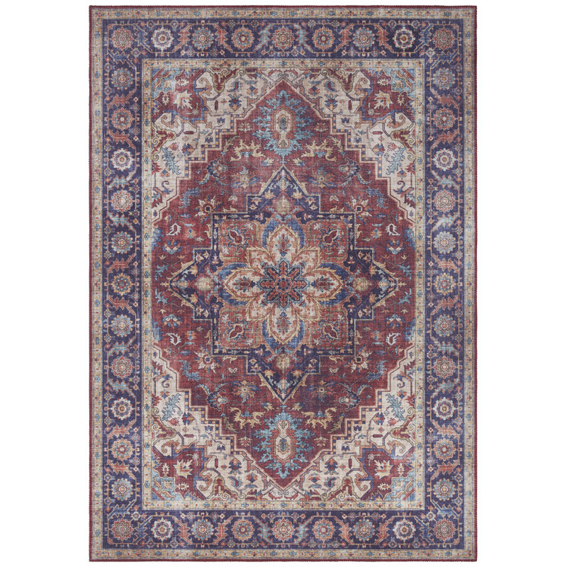 Anthea Tufted Plum Red Rug, Rectangle 80 x 150cm