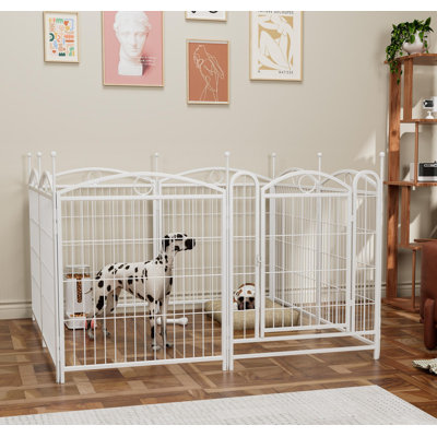 32" 8-Panel Heavy Duty Metal Dog Playpen - Indoor & Outdoor Pet Fence with Doors | Foldable Exercise Pen for Large, Medium & Small Dogs