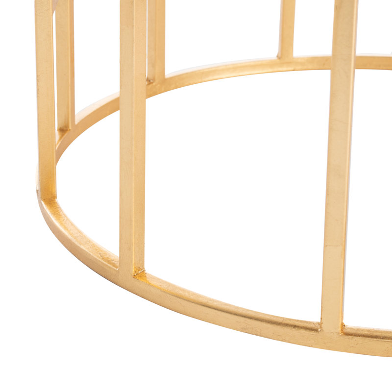 Oxendine Mirrored Glass Top End Table, Gold
