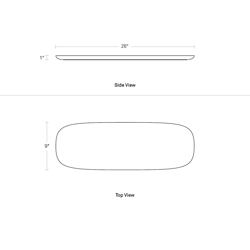 Delicious Marble Decorative Tray, 1" H x 26" W x 9" D, White Marble