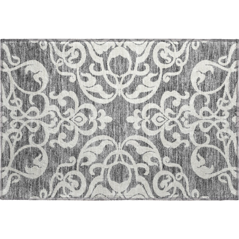 Premium Machine Washable Prisco Gray Rug, Rectangle 1'8" x 2'6"