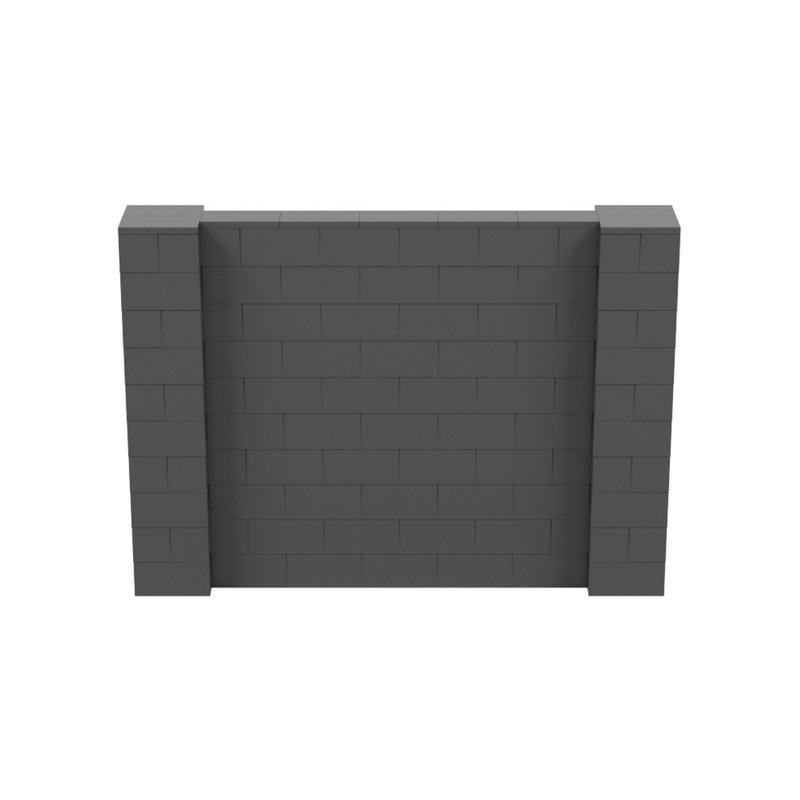 Ensemble mural de blocs géants 7 'T, H 60 po x l 84 po x P 12 po, Gris foncé