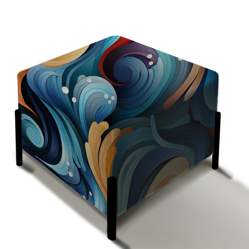 Colorful Enchanted Spiral Dreams - Repose-pieds carré géométrique