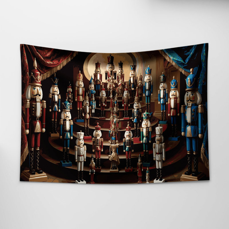 Tapisserie murale de Noël avec collection de casse-noisette, 68 po x 80 po