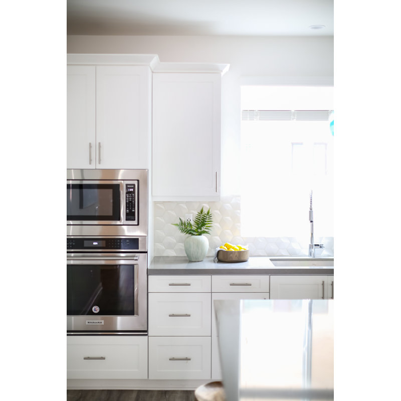 Hedron 4" x 5" Straight Edge Ceramic Singular Wall Tile, White