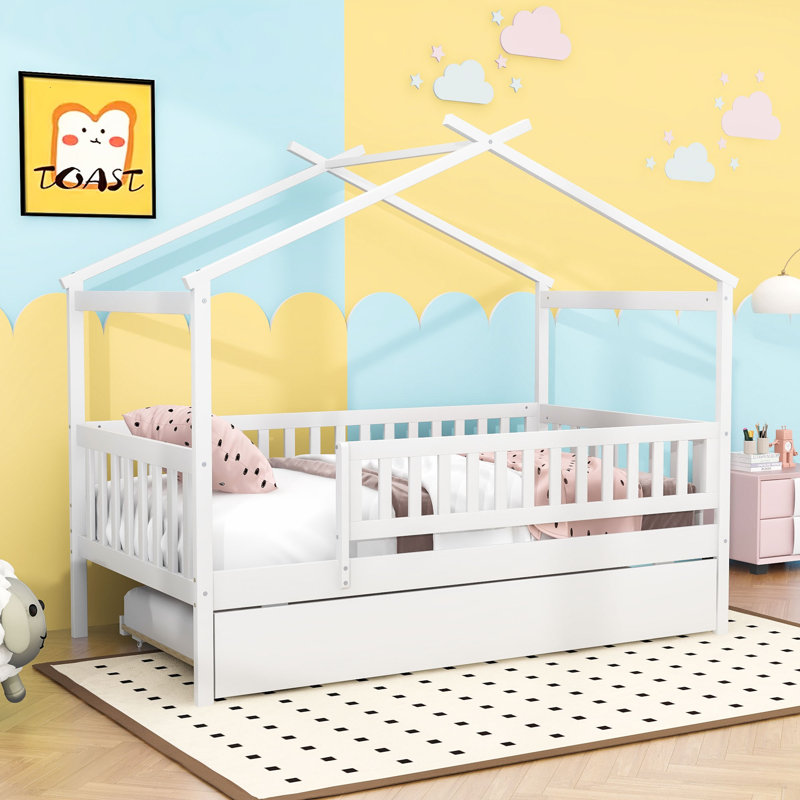 Dustee Wood Daybed with Slats, White, Twin