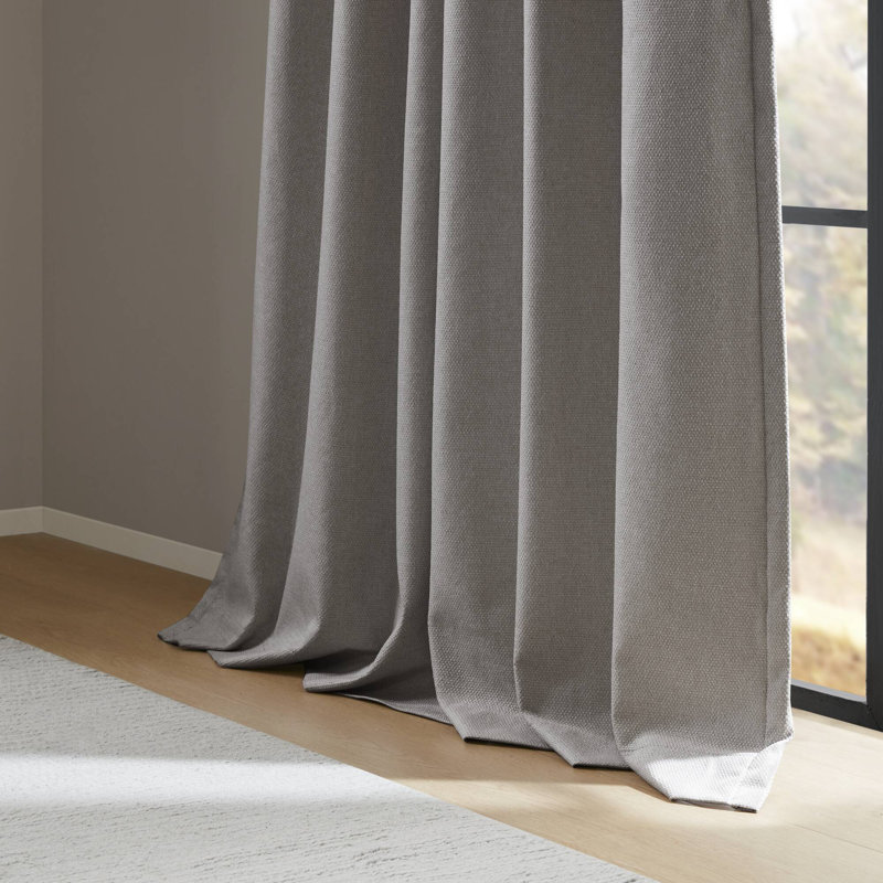Karien Sound Blocking/Total Blackout Curtain Panel Pair, 52" W x 84" L, Gray