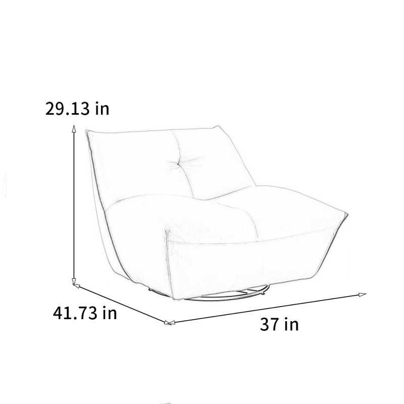 Comfortable rotating home lounge chair, Beige