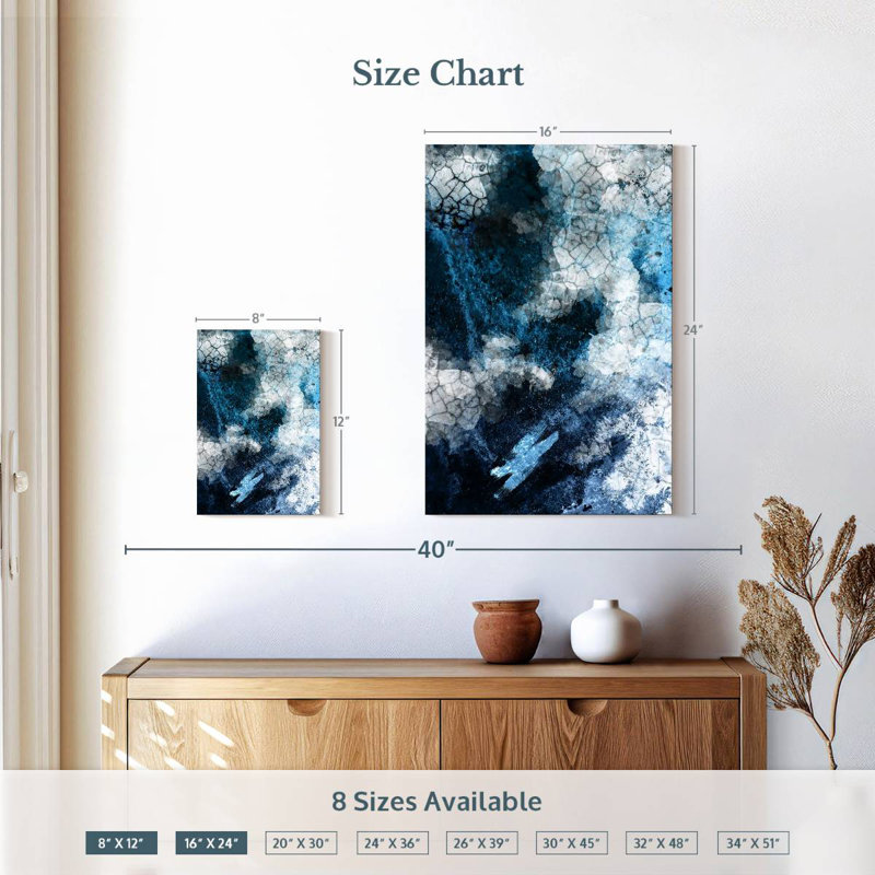 Avery Navy White Abstract, 12" H x 8" W